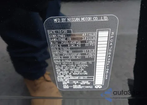 2021 Infiniti Qx50 Luxe из США, поврежденный, VIN 3PCAJ5BA2MF108177